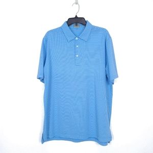 FENNEC Men's Highly Evolved Stripes Blue Polo Shirt